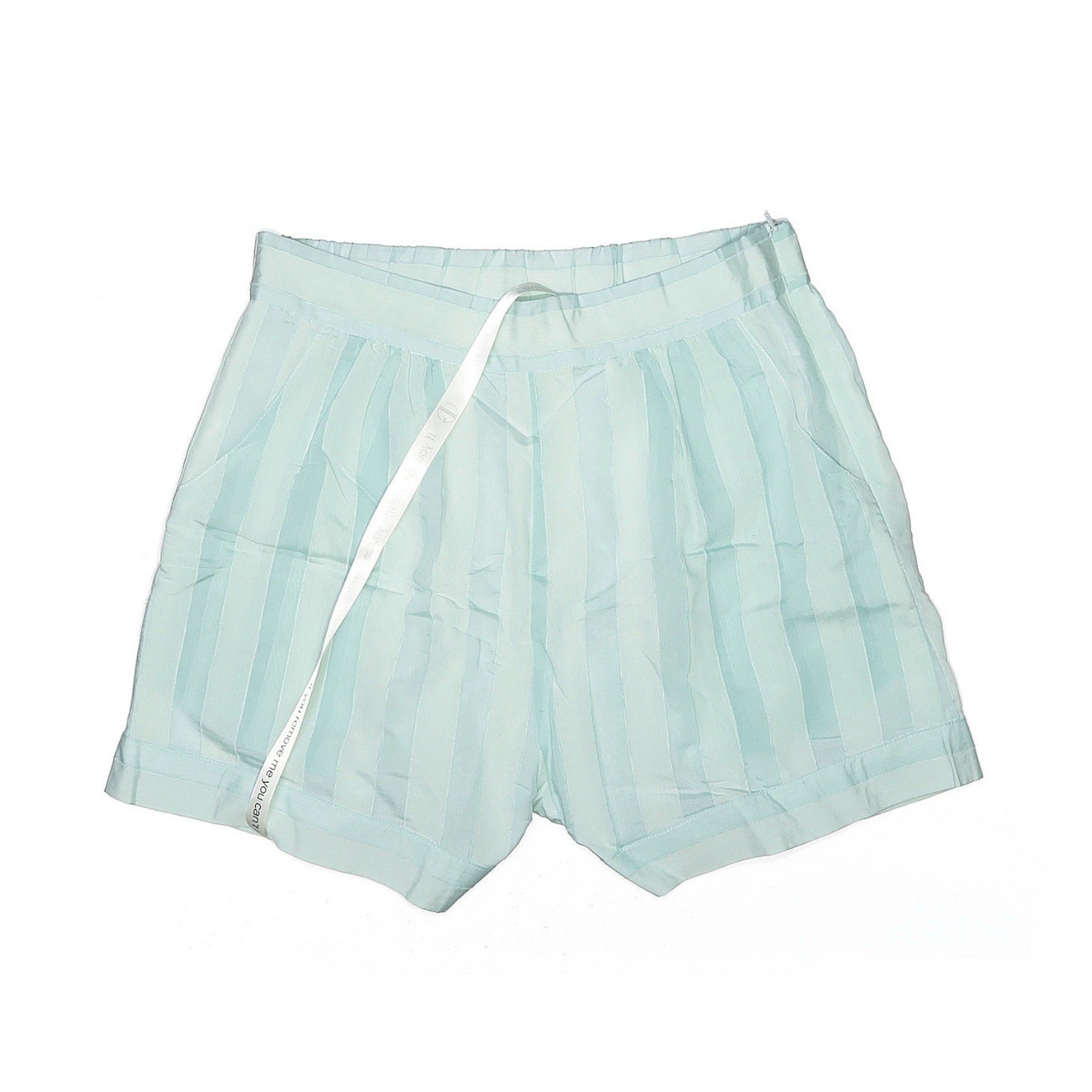 Nwt Vita Grace Reina Stripe Day Blouse Front Pocket Shorts Co Ord Aqua Blue M — image 7 of 8